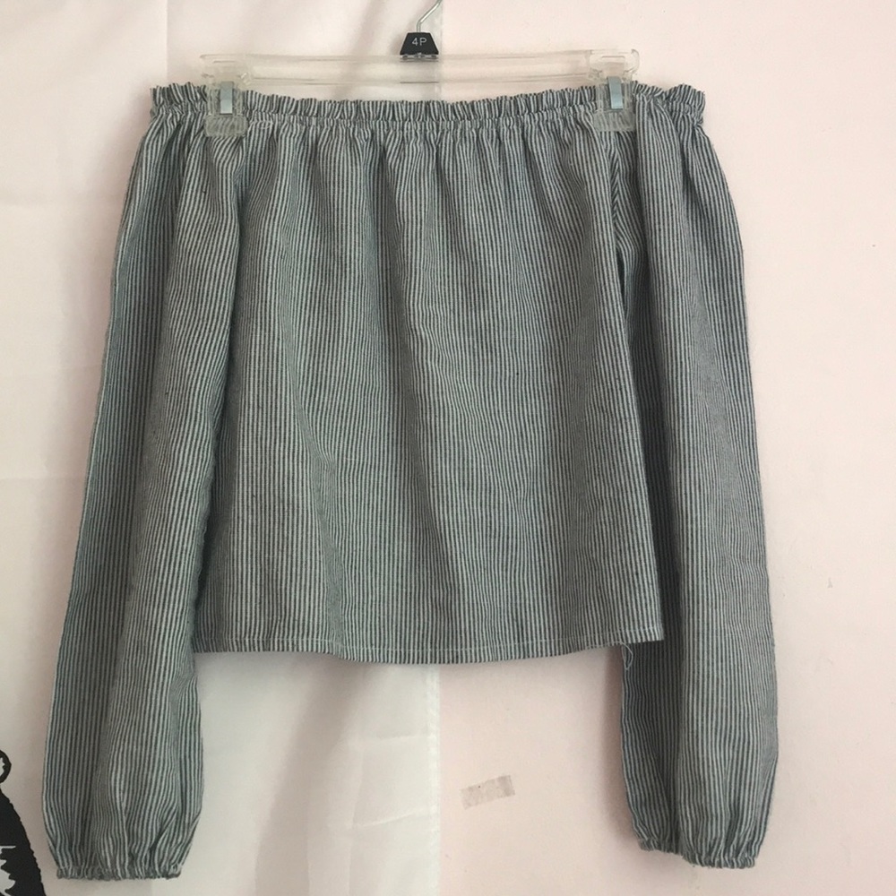 Stripped Brandy Melville Off the Shoulder Top